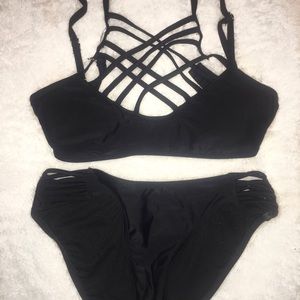 Two piece black bikini set